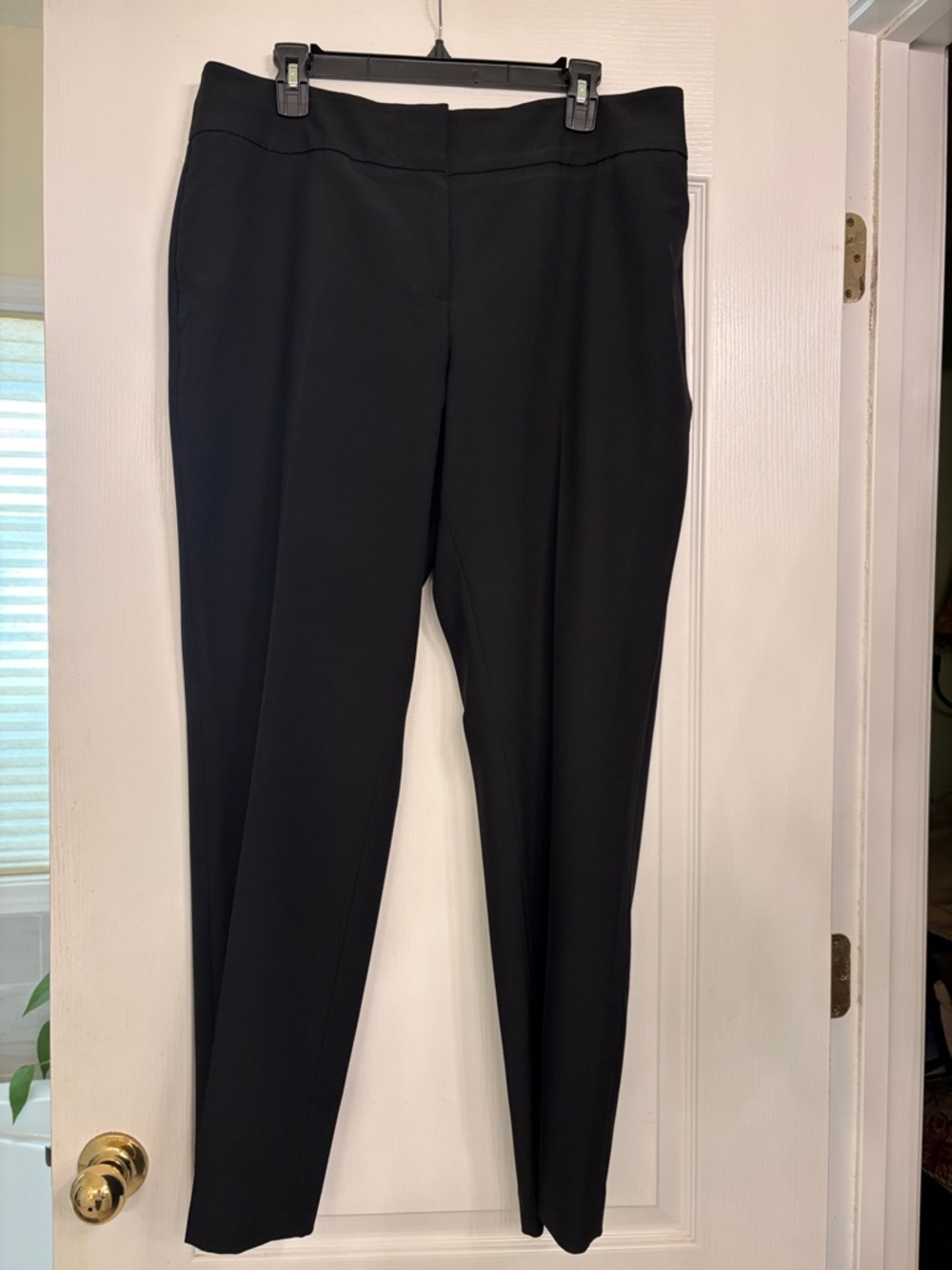 Black Label by Evan Picone straight leg black slacks.